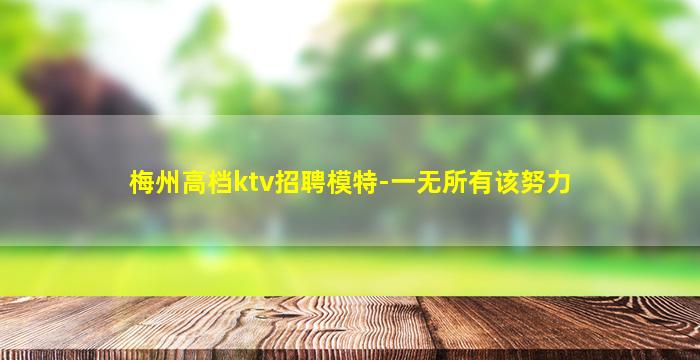 梅州高档ktv招聘模特-一无所有该努力